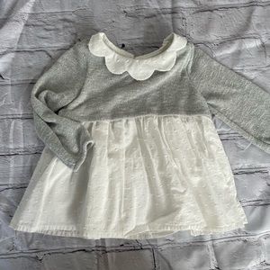 White & grey long sleeve dress 12 cynthia rowley